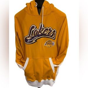 Y2k Los Angeles Lakers UNK Sweatshirt Hoodie 3 Logos Gold Size MEDIUM